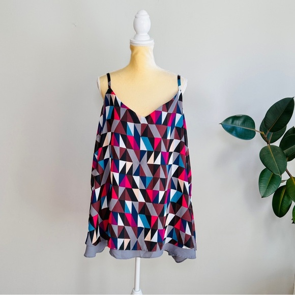 Torrid Sophie Geo Chiffon Double Layer Swing Cami - Picture 4 of 9